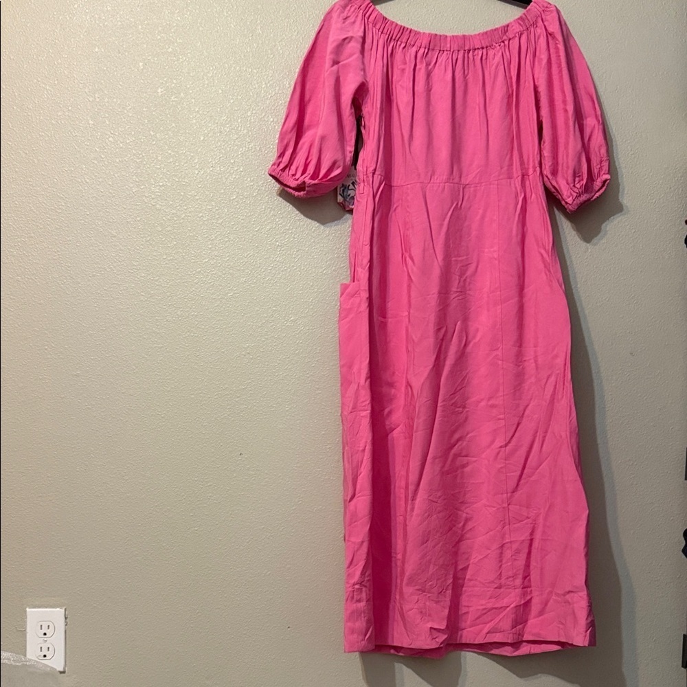 Prabal Gurung Vibrant Pink Long Sleeve Dress - Picture 3 of 3